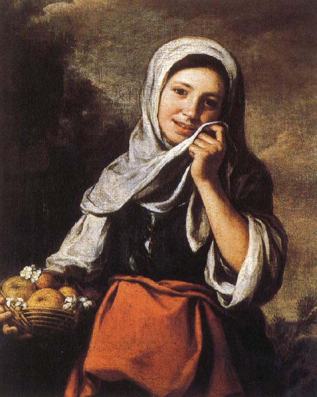 Bartolome Esteban Murillo Rural girls and flower basket